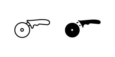 Pizza Cutter Icon set Symbol isolated white background. illustration. color editable. vector