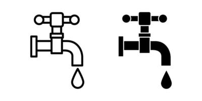 water tap icon set. Symbol isolated white background. illustration. color editable. vector