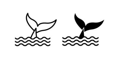 Whale Tale set. Symbol isolated white background. illustration. color editable. vector