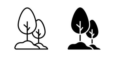 Two Trees Icon set. Symbol isolated white background. illustration. color editable. vector