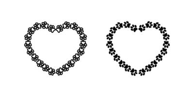 paw prints silhouette Icon set. Symbol isolated white background. illustration. color editable. vector