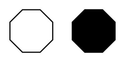 octagon Icon set. Symbol isolated white background. illustration. color editable. vector