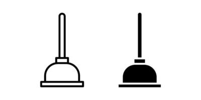 Toilet Plunger Icon set. Symbol isolated white background. illustration. color editable. vector