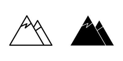 mountain Icon set. Symbol isolated white background. illustration. color editable. vector