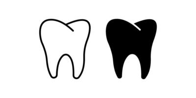 Tooth Icon set. Symbol isolated white background. illustration. color editable. vector