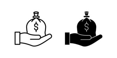 save money icon set. Symbol isolated white background. illustration. color editable. vector