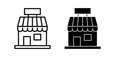 store Icon set Symbol isolated white background. illustration. color editable. vector