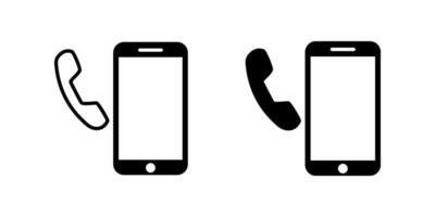 Mobile phone Icon set. Symbol isolated white background. illustration. color editable. vector