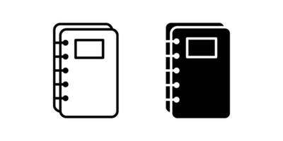 notebook Icon set. Symbol isolated white background. illustration. color editable. vector
