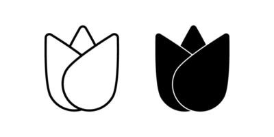tulip Icon set. Symbol isolated white background. illustration. color editable. vector