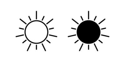 sun Icon set, Symbol isolated white background. illustration. color editable. vector