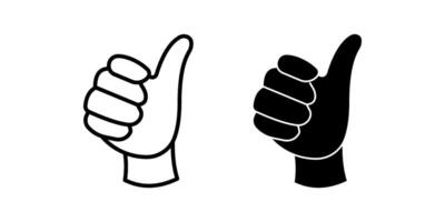 Thumbs up Icon set. Symbol isolated white background. illustration. color editable. vector