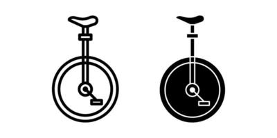 Unicycle icon set. Symbol isolated white background. illustration. color editable. vector