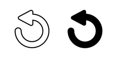 Undo icon set. Symbol isolated white background. illustration. color editable. vector