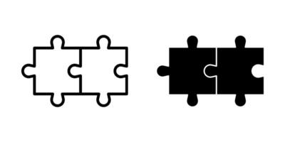 Puzzle Icon set. Symbol isolated white background. illustration. color editable. vector