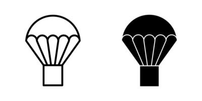 Parachute drop icon set. Symbol isolated white background. illustration. color editable. vector