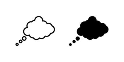 Think bubble icon set. Symbol isolated white background. illustration. color editable. vector