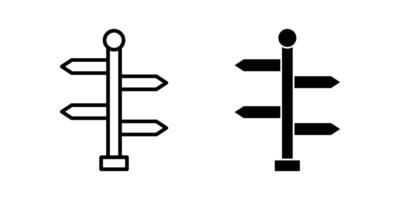Signpost icon set. Symbol isolated white background. illustration. color editable. vector