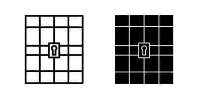 Prison Icon set.Symbol isolated white background. illustration. color editable. vector