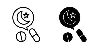 melatonin Icon set . Symbol isolated white background. illustration. color editable. vector