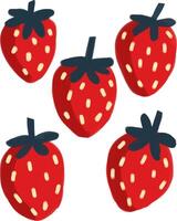 a group of strawberries are shown in a row vector