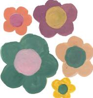 a painting of flowers with different colours vector