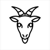 goat Icon Symbol isolated white background. illustration. color editable. vector