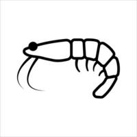 Prawn Icon Symbol isolated white background. illustration. color editable. vector