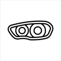 headlights Icon Symbol isolated white background. illustration. color editable. vector