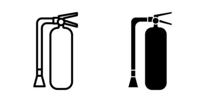 Fire extinguisher set. Symbol isolated white background. illustration. color editable. vector