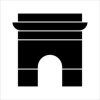 arc de triomphe Icon ,Symbol isolated white background. illustration. color editable. vector
