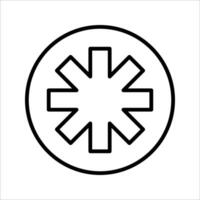 asterisk Icon Symbol isolated white background. illustration. color editable. vector