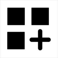 layout grid add Icon, Symbol isolated white background. illustration. color editable. vector