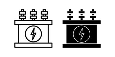 electric transformer Icon set. Symbol isolated white background. illustration. color editable. vector