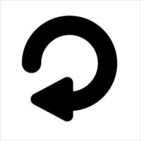 rotate clockwise Icon, Symbol isolated white background. illustration. color editable. vector