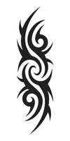 Abstract Tribal Tattoo Art with Flowing and Curved Black Ink Patterns vector