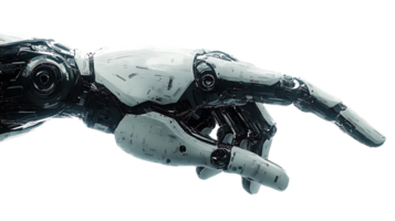 Robotic Hand Gestures, Pointing with Precision, Seamlessly on Transparent Background png