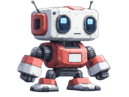 Pixel Robot Design, Creating a Cute Bot with Transparent Background png