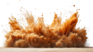 Sand Explodes in Air, Creating a Dramatic Transparent Background png