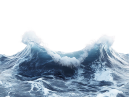 Ocean Waves Crashing, Forming White Foam, Transparent Background Image png