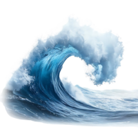 Ocean Wave Breaks, Forming a Curl with White Foam, Transparent Background png