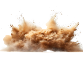 Dust Explodes Upward, Creating a Cloud Against Black Background, Transparent Overlay Ideal for Design Projects. png