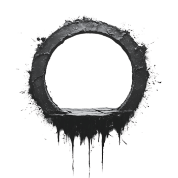 Create Circular Liquid Frame with Dripping Effect, Transparent Background png