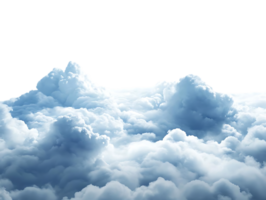 Cloudscape, Fluffy White Clouds Float serenely above, Transparent Background. png