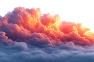 Cloudscape, Vivid Hues, Transparent Background, Ideal for Design Projects png