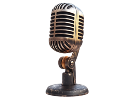 Vintage Microphone, Recording Audio with a Retro Style Mic on Transparent Background png