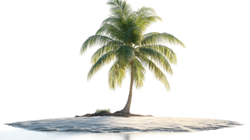 Palm Tree on Island with Transparent Background, Ideal for Design Projects png