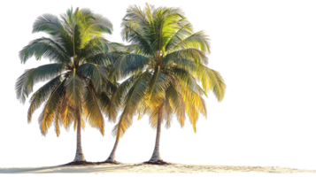 Three Palm Trees on Beach, Transparent Background Image png