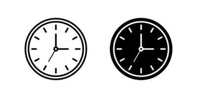 clock icon set. Symbol isolated white background. illustration. color editable. vector