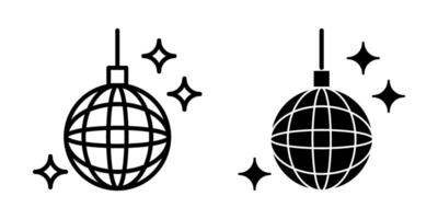 Disco ball Icon set. Symbol isolated white background. illustration. color editable. vector